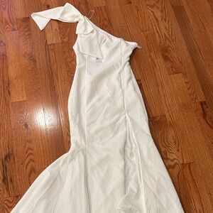 Petal & Pup Ivory One-Shoulder Dress